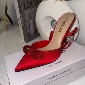 Dream Pairs Women's Red Slingback Heels
